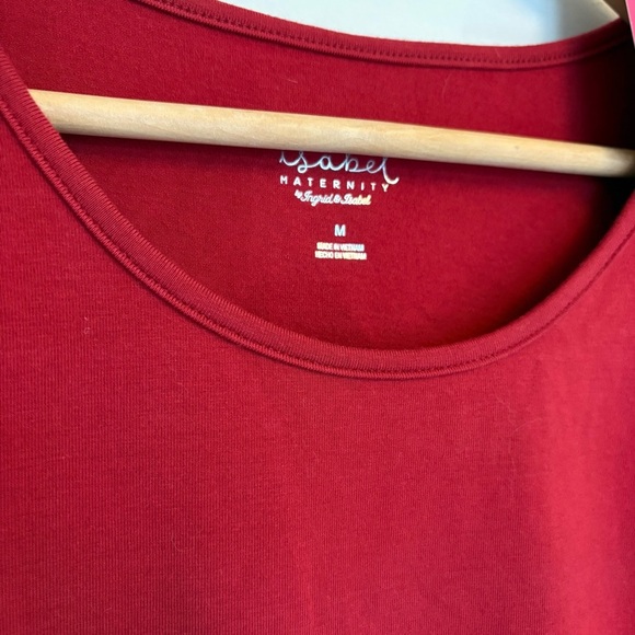 Isabel Maternity Red Bodycon Midi Dress with Long Sleeves size medium - Picture 5 of 8